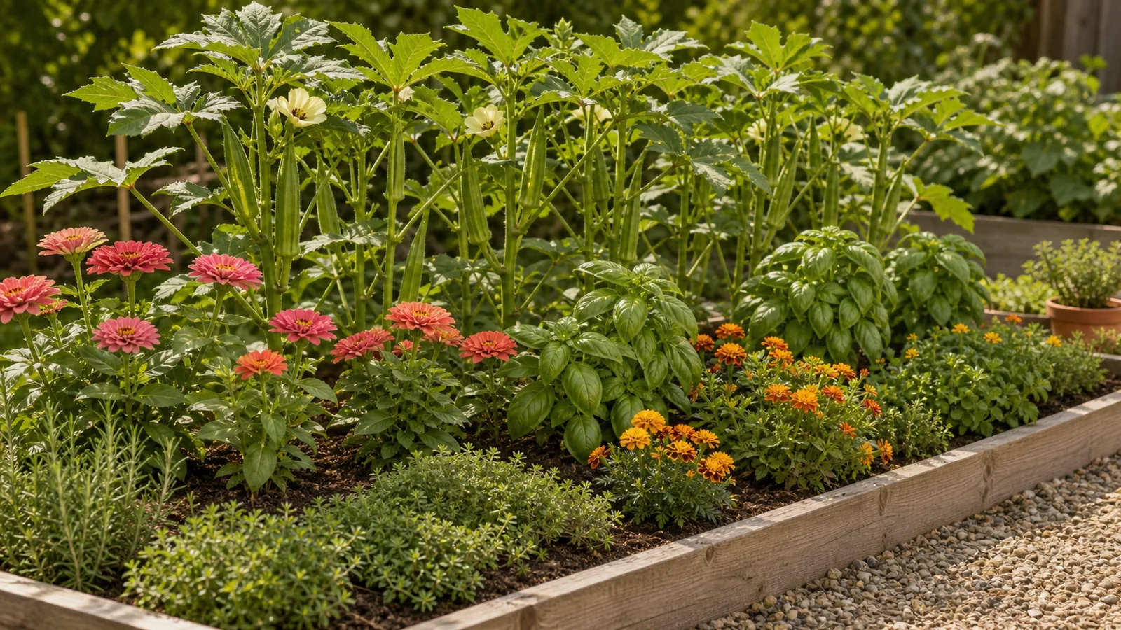 Companion Gardening Okra Bed Partners